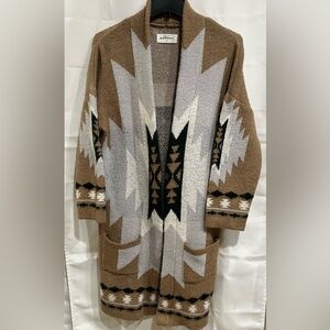 June & Hudson Cozy Polyester Knit Aztec Cardigan Size M